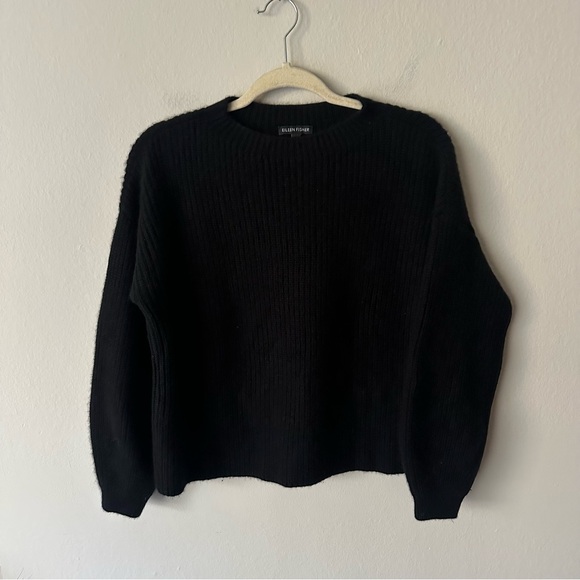 Eileen Fisher Sweaters - Eileen Fisher 100% Cashmere Boxy Sweater in Black XS